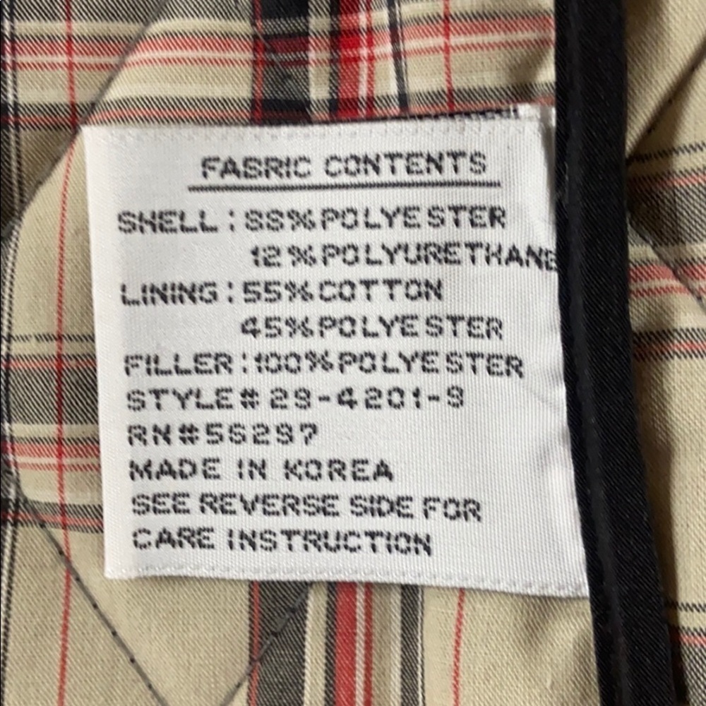 Julia Klein Black Quilted Jacket, PM, plaid lining - Picture 12 of 13